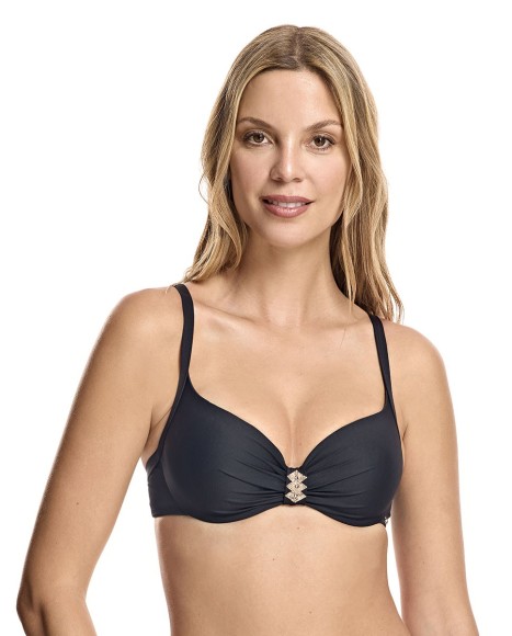 Top bikini copa básica con aro Malibu negro