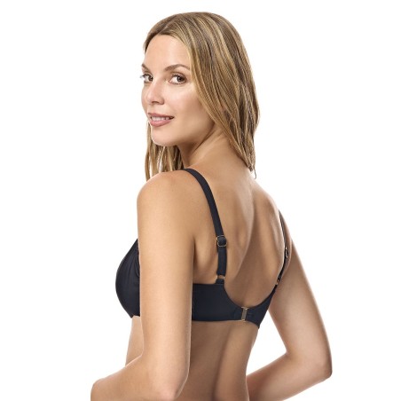 Top bikini corte sisa capacidad con aro Malibu negro
