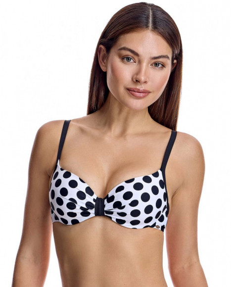 Top bikini para mujer copa básica con aro en color negro