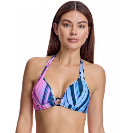 Top bikini para mujer triángulo con copa en color azul