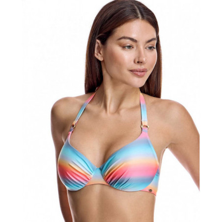 Top bikini para mujer capacidad escotado con aro en color azul Top bikini para mujer capacidad escotado con aro en color azul