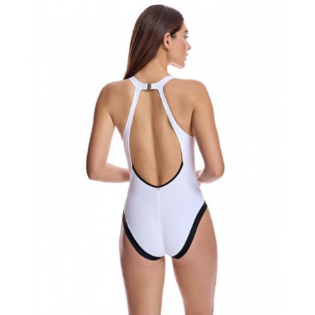 Bañador para mujer escote redondo con copa en color blanco Bañador para mujer escote redondo con copa en color blanco