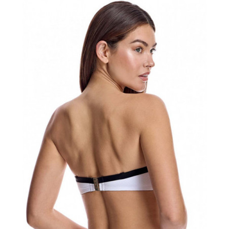 Top bikini para mujer corte strapless con copa y aro en color blanco Top bikini para mujer corte strapless con copa y aro en color blanco
