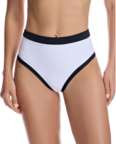 Braga de bikini para mujer talle alto en color blanco