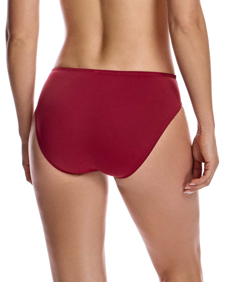 Braga de bikini para mujer costado más alto en color burdeos Braga de bikini para mujer costado más alto en color burdeos