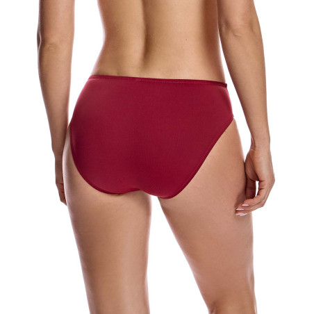 Braga de bikini para mujer costado más alto en color burdeos