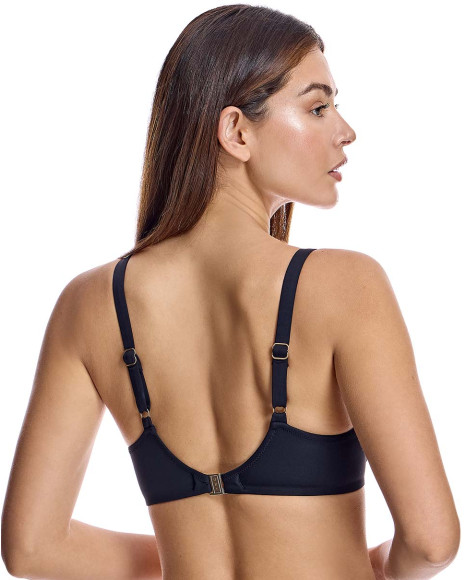 Top bikini para mujer capacidad con aro y refuerzo bajo pecho en color negro Top bikini para mujer capacidad con aro y refuerzo bajo pecho en color negro