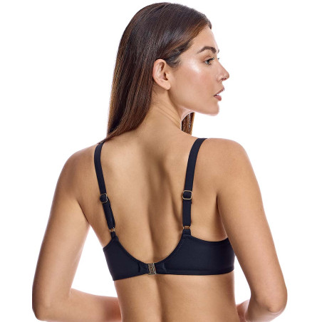 Top bikini para mujer capacidad con aro y refuerzo bajo pecho en color negro Top bikini para mujer capacidad con aro y refuerzo bajo pecho en color negro