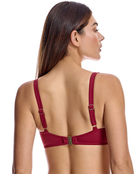 Top bikini para mujer corte sisa capacidad con aro en color burdeos Top bikini para mujer corte sisa capacidad con aro en color burdeos