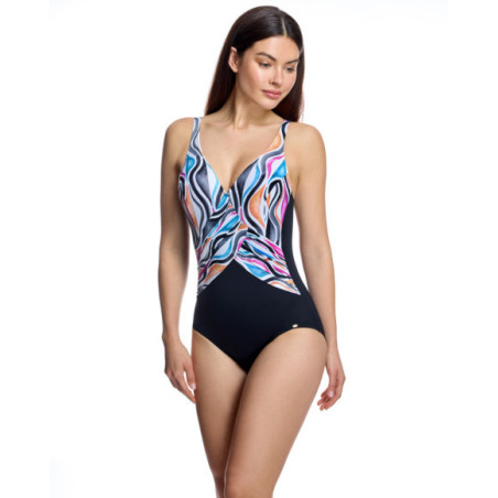 Bañador de mujer con efecto reductor y escote en pico