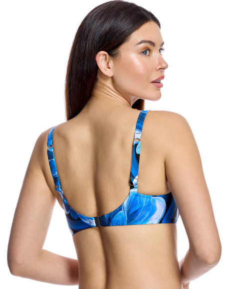 Top de bikini de mujer con aros y estampado floral