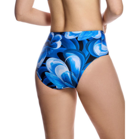 Braguita de bikini de mujer con talle alto y panel drapeado frontal
