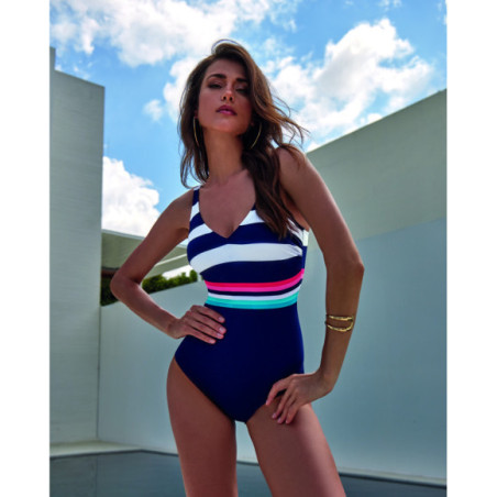 Bañador de mujer con escote en pico y espalda profunda