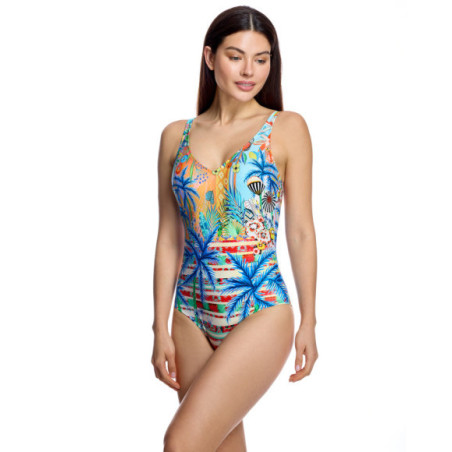 Bañador de mujer con escote en pico y espalda profunda