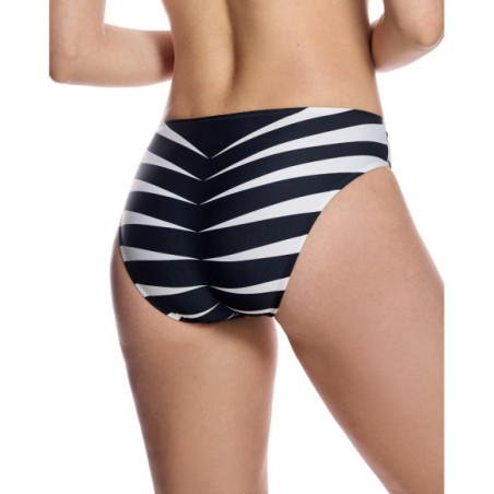 Braguita de bikini de mujer con talle alto y estampado chevron geométrico