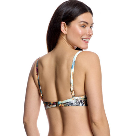 Top de bikini de mujer con copas preformadas y estampado selvático