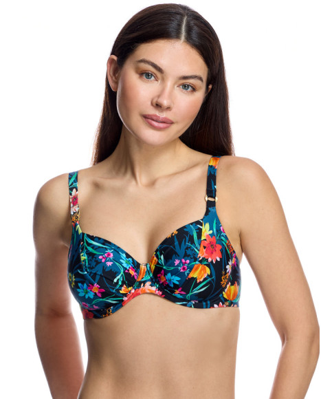 Top de bikini de mujer con aros y tirante regulable con anilla