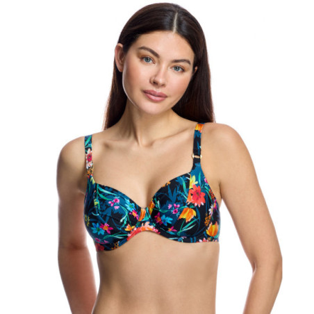 Top de bikini de mujer con aros y tirante regulable con anilla