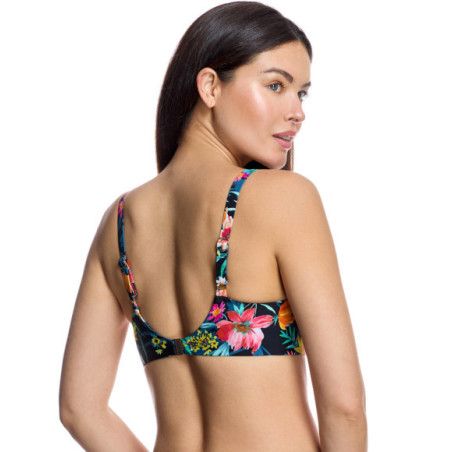 Top de bikini de mujer con aros y tirante regulable con anilla