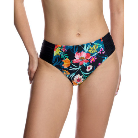 Braga de bikini de mujer con paneles laterales fruncidos y estampado floral
