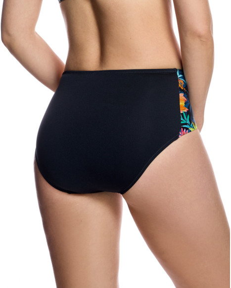 Braga de bikini de mujer con panel frontal drapeado y costados estampados