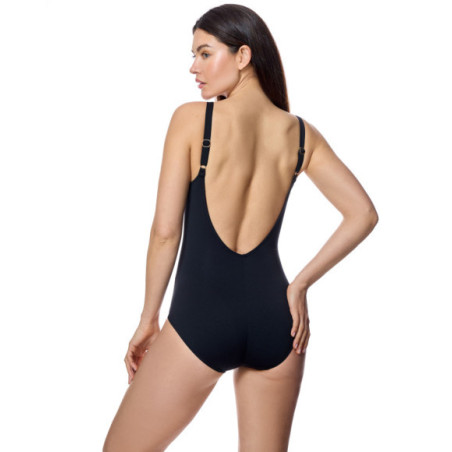 Bañador de mujer con escote en pico y paneles laterales florales