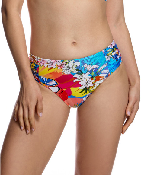 Braga de bikini de mujer con detalle lateral fruncido y estampado floral