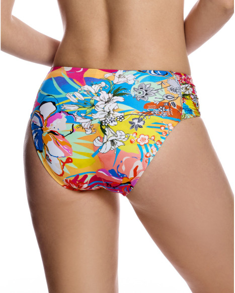 Braga de bikini de mujer con detalle lateral fruncido y estampado floral