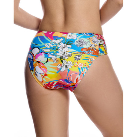 Braga de bikini de mujer con detalle lateral fruncido y estampado floral