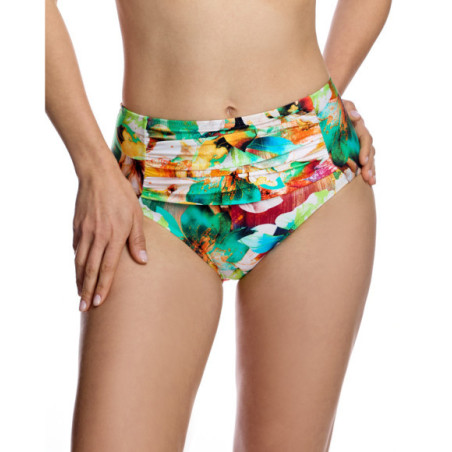 Braguita de bikini de mujer con talle alto y drapeado frontal