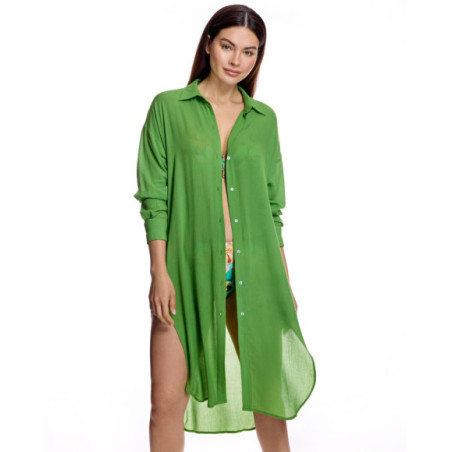 Camisola camisera de mujer con silueta larga y aberturas laterales