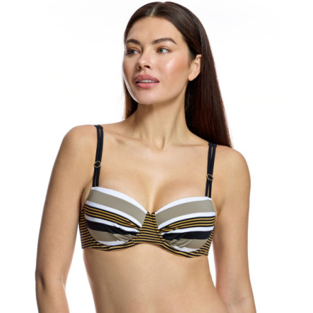 Top de bikini de mujer con aros y tirantes dobles regulables