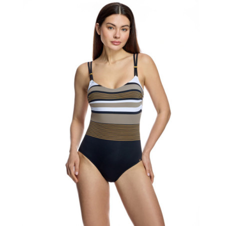 Bañador de mujer con escote redondo y espalda profunda
