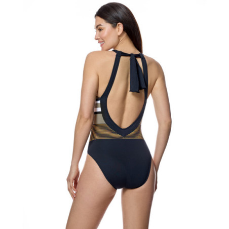 Bañador de mujer con cuello halter y apertura central