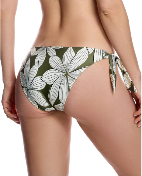Braguita de bikini de mujer con lazos laterales y estampado floral