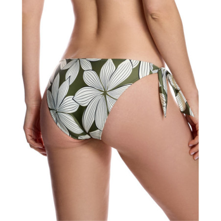 Braguita de bikini de mujer con lazos laterales y estampado floral