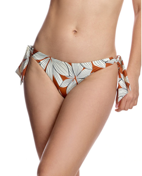 Braguita de bikini de mujer con lazos laterales y estampado floral