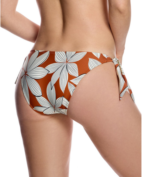 Braguita de bikini de mujer con lazos laterales y estampado floral