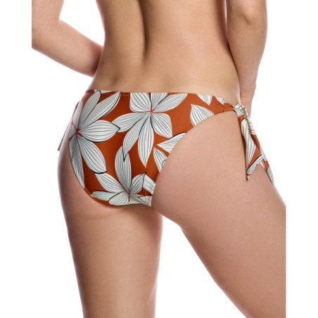 Braguita de bikini de mujer con lazos laterales y estampado floral