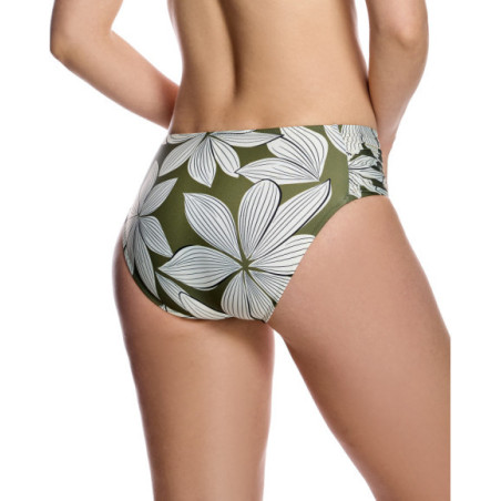 Braguita de bikini de mujer con laterales fruncidos y diseño floral