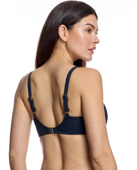 Top de bikini de mujer con aros y copas drapeadas