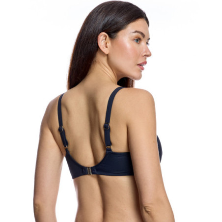 Top de bikini de mujer con aros y copas drapeadas