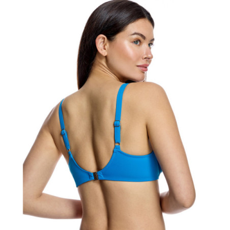 Top de bikini de mujer con aros y copas drapeadas