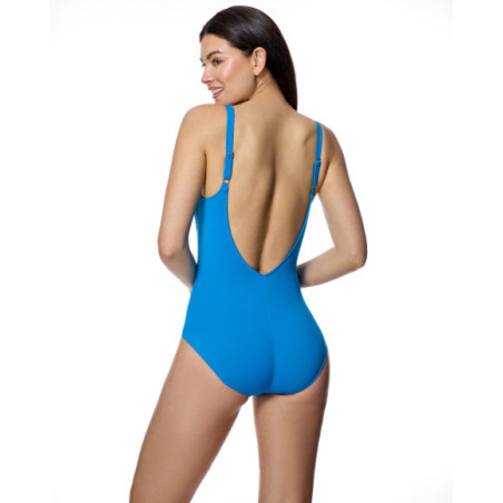 Bañador de mujer con escote en pico y detalle drapeado central