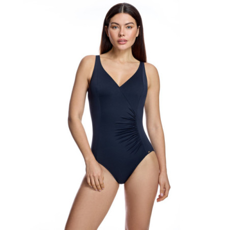 Bañador de mujer con diseño cruzado y drapeado lateral