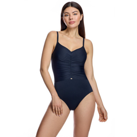 Bañador de mujer con fruncido central y escote corazón