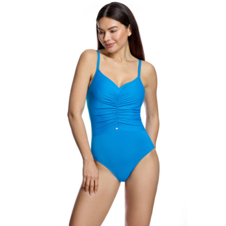 Bañador de mujer con fruncido central y escote corazón