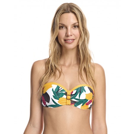 Top bikini corte strapler con copa y aro brisa
