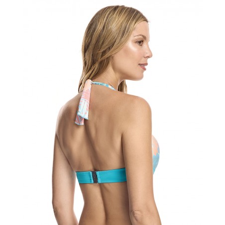 Top bikini triángulo con copa Azul infinito